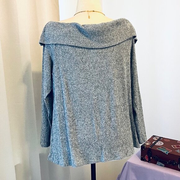 Maurices Shoulder Baring Rib Knit Sweater in Gray (1X) New with Tag - Picture 5 of 8